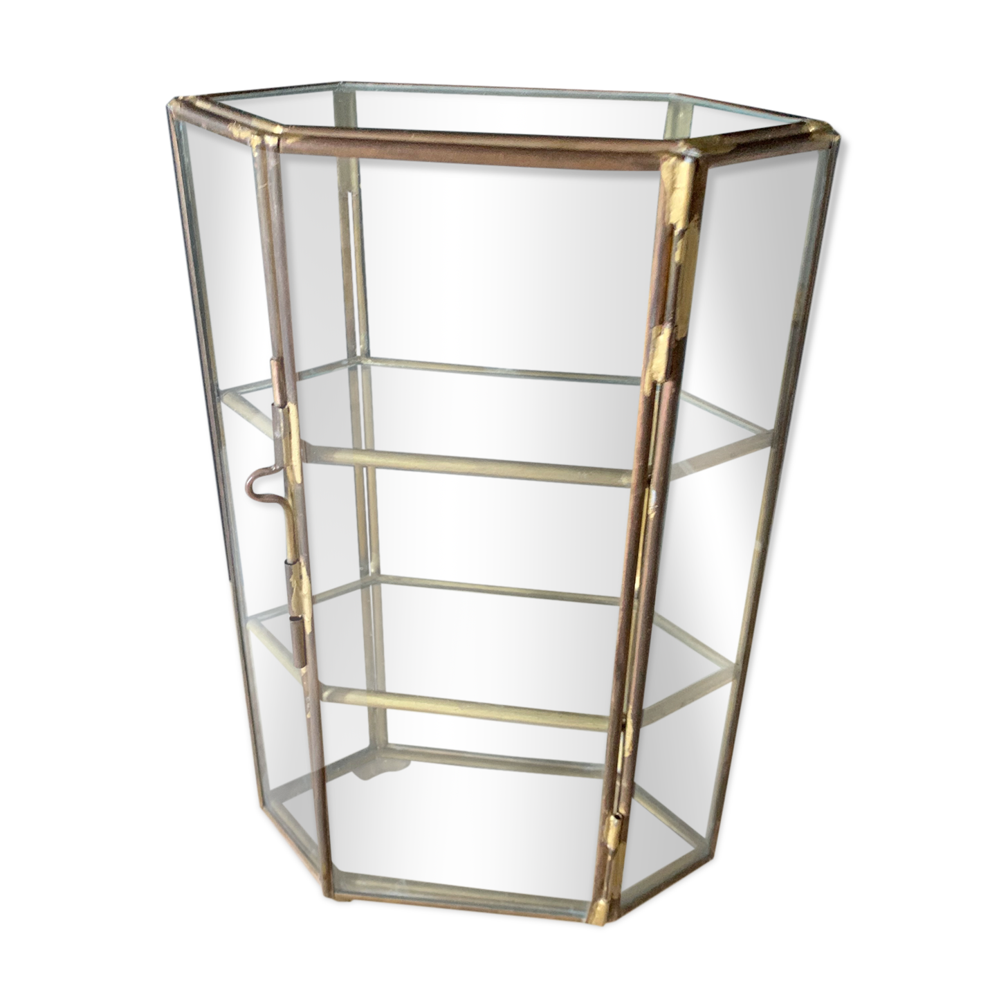 Glass and brass showcase