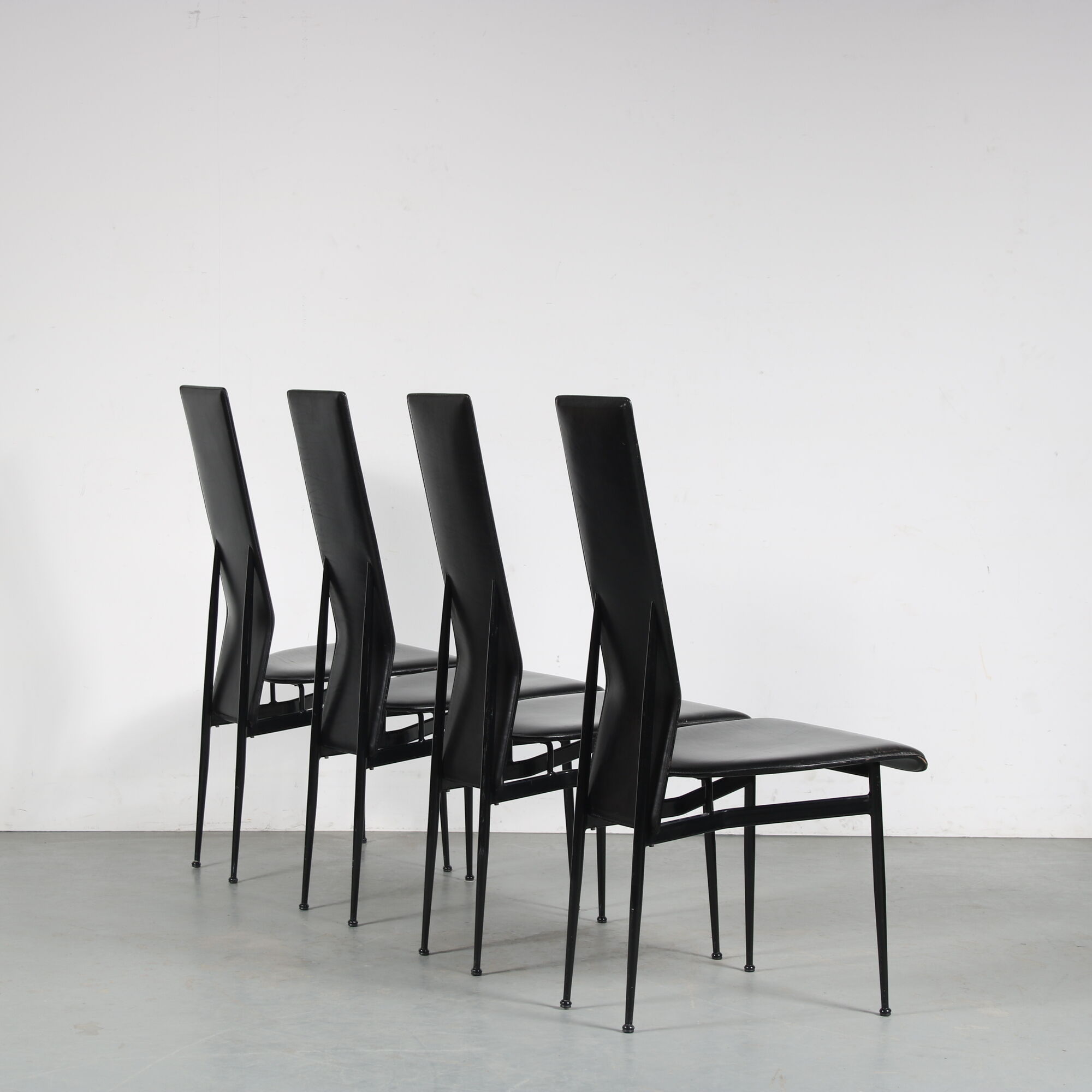 1980s Dining chairs by Giancarlo Vegni for Fasem, Italy