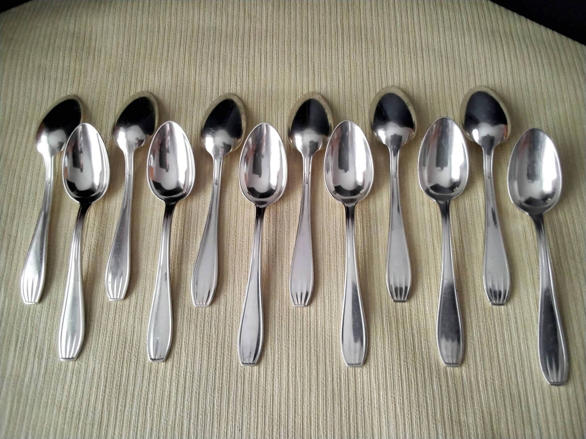 Set of 12 silver-plated coffee spoons SFAM Lancel model