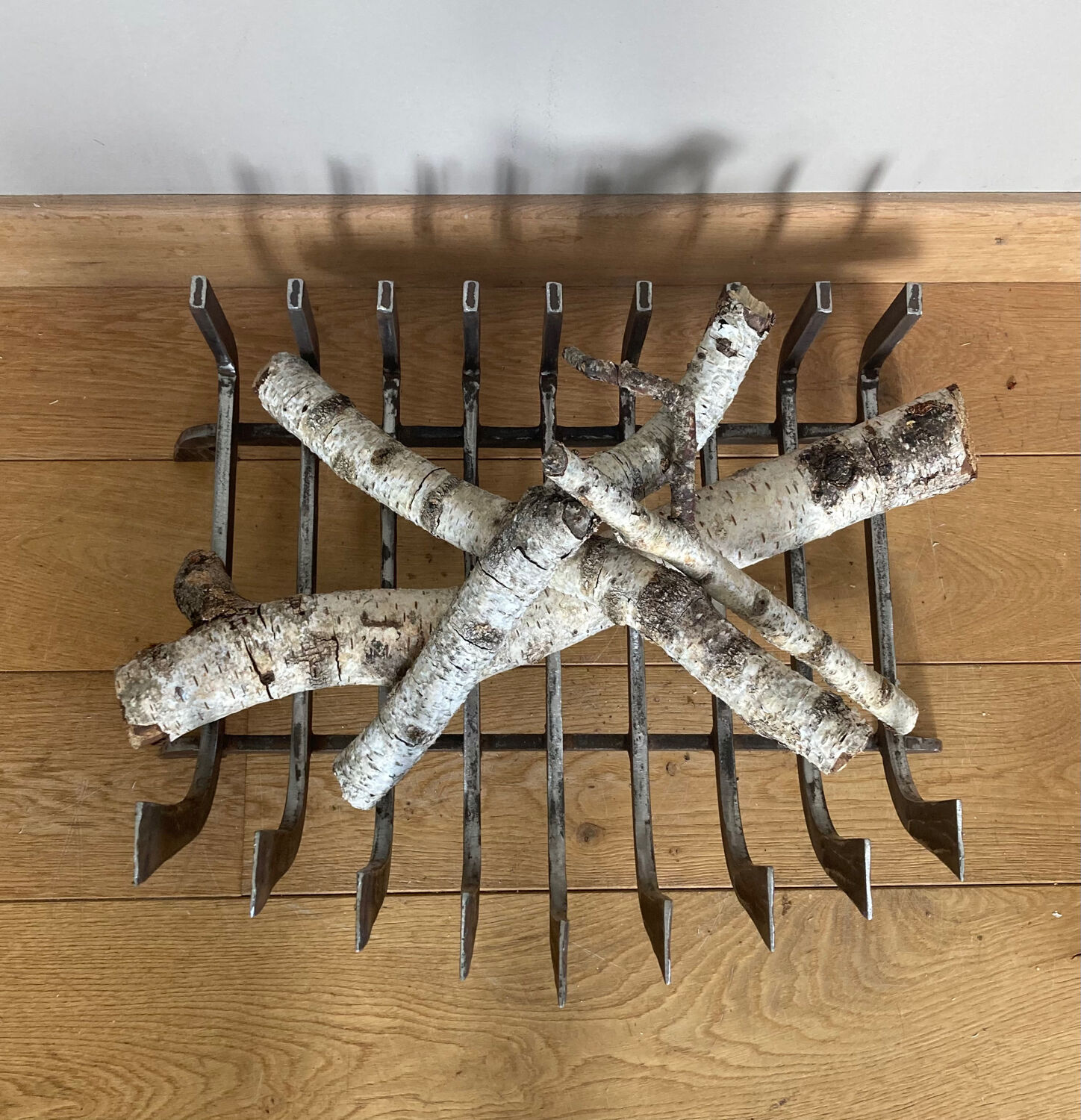 Large 19th century wrought iron log rack