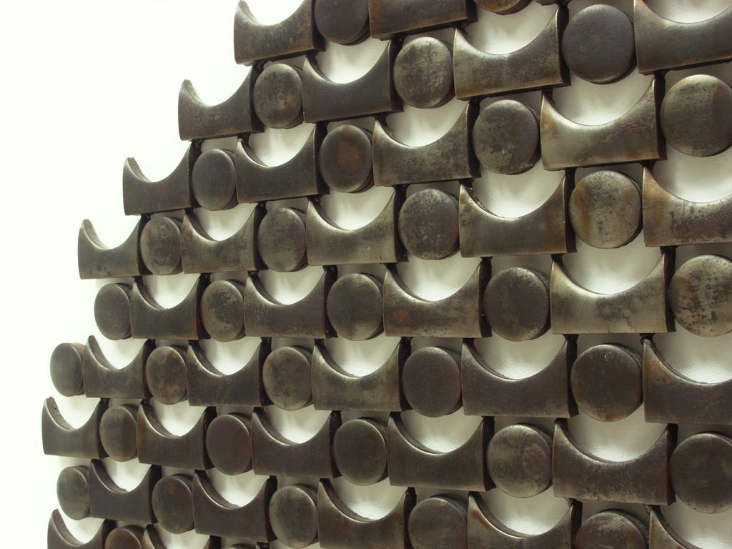 Huge German Steel Brutalist Wall Art, 1960s