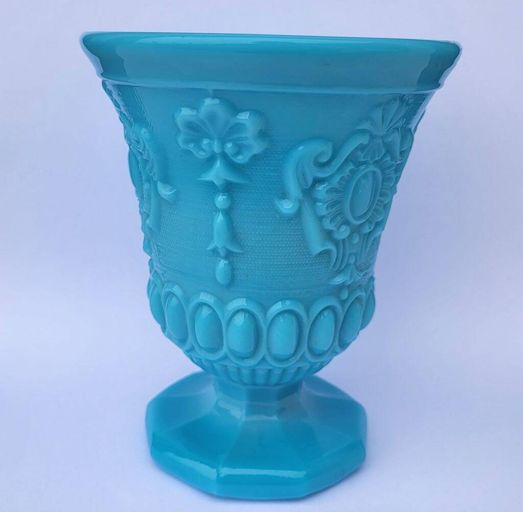 Vintage Portieux Vallerysthal Vase Opaline Blue