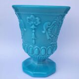Vintage Portieux Vallerysthal Vase Opaline Blue