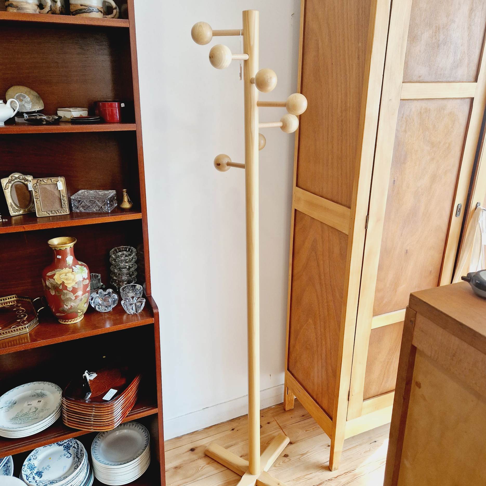 Wooden coat rack
