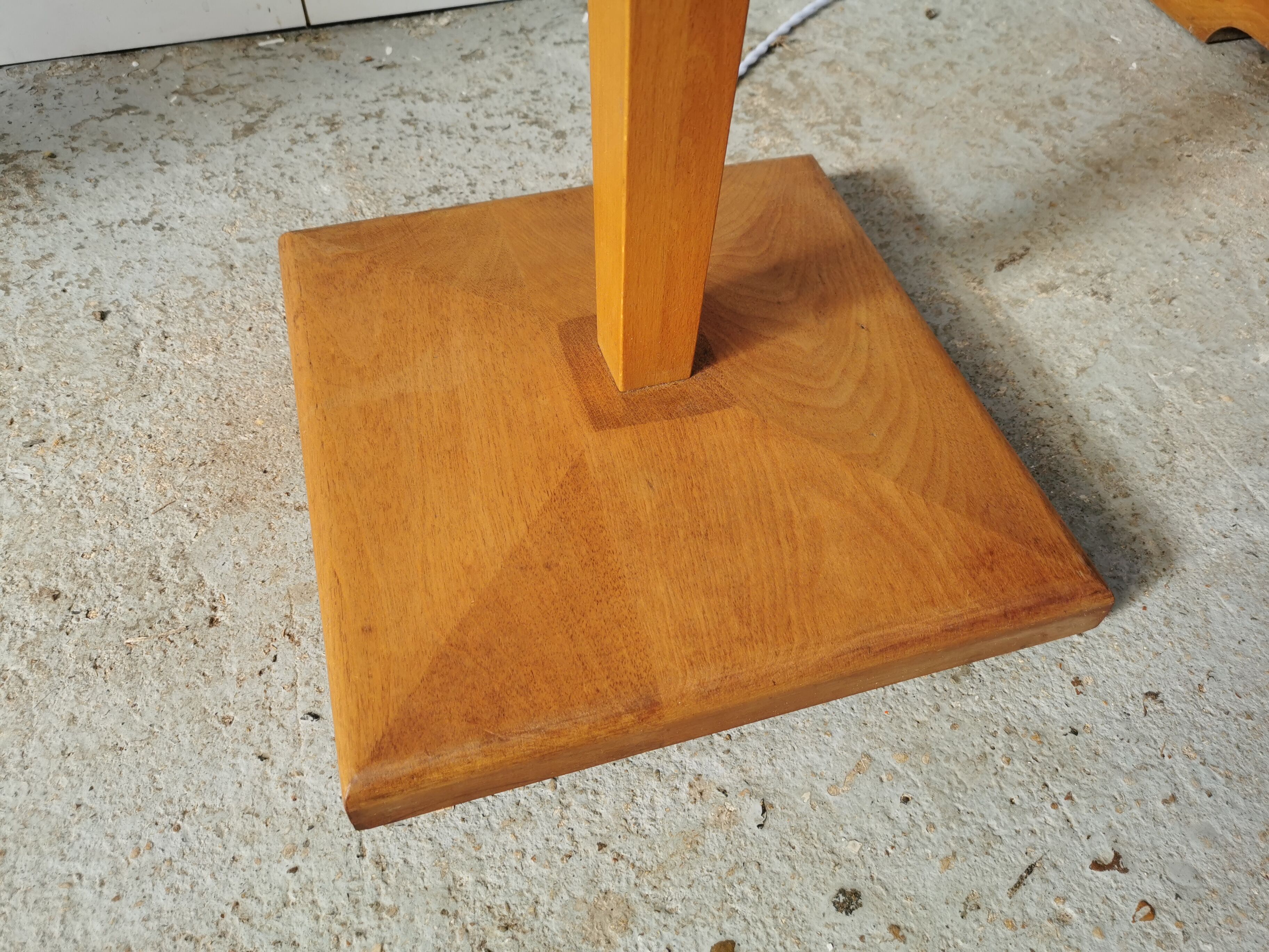 Art deco floor lamp Mazda chrome opaline wood