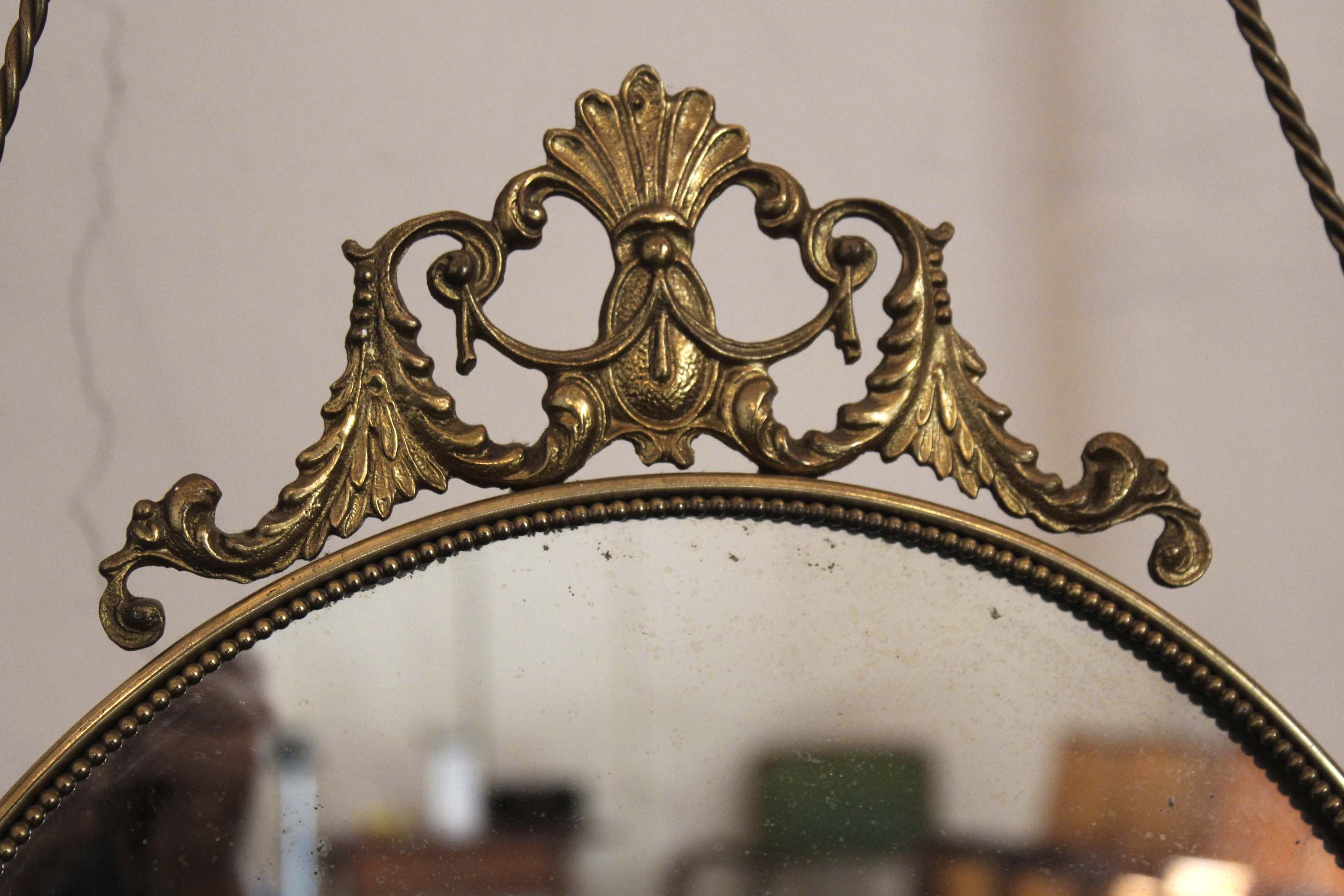 Baroque brass wall mirror, 1930s