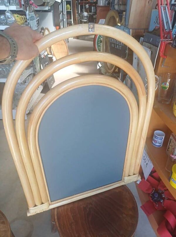 Beau miroir arrondi rotin clair