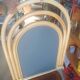 Beau miroir arrondi rotin clair