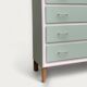 Vintage 1950s compass foot chest of drawers