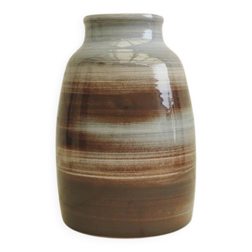 Artisanal stoneware vase Signed
