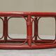 "Blood of Ox" coffee table in lacquered bamboo and glass, 20th century