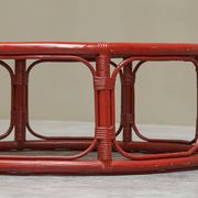 Table basse « Sang de Boeuf » en bambou laqué et verre, 20ème siècle