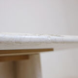 Pair of travertine trundle tables, Italy