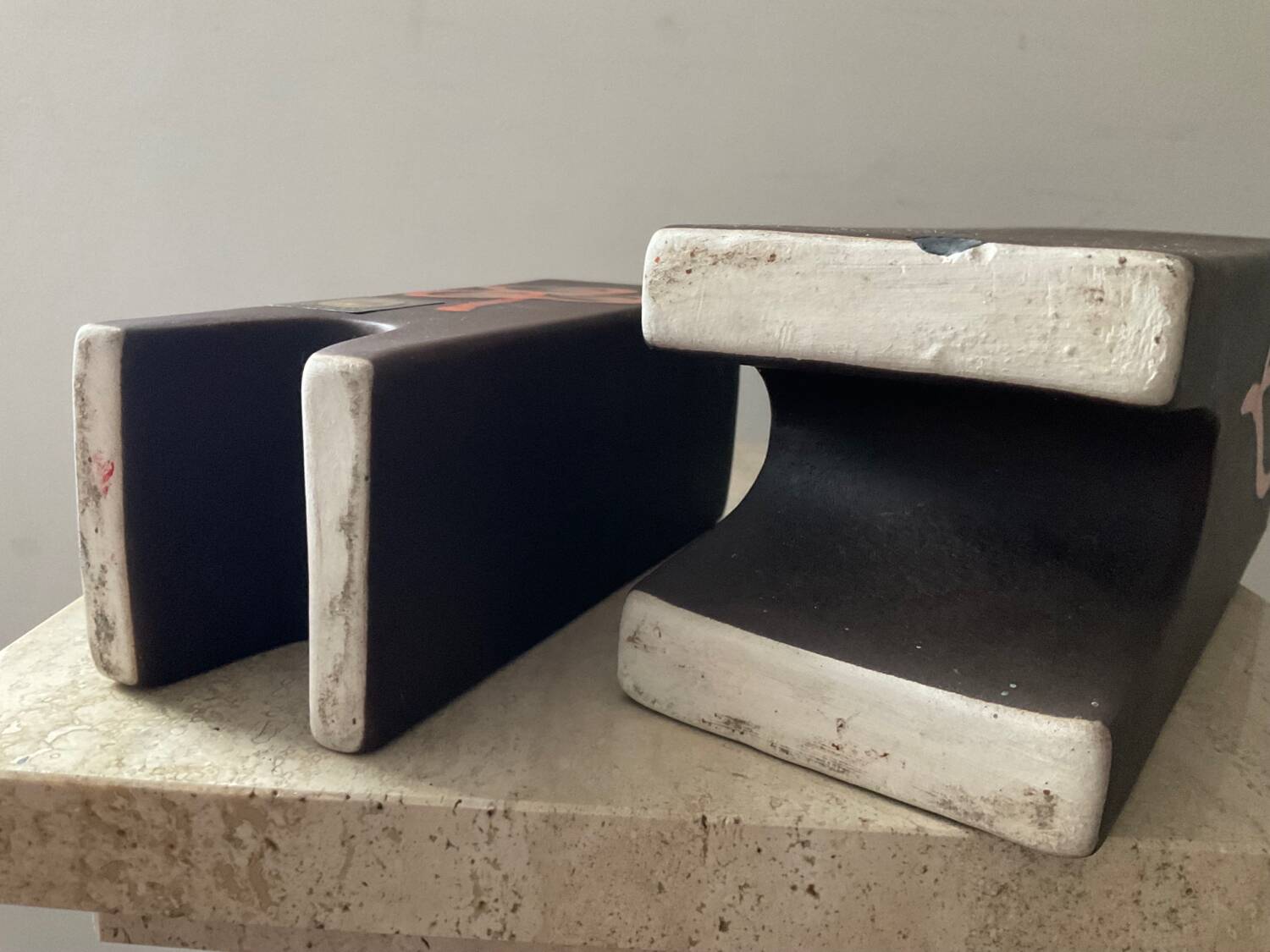 Duo of vintage ceramic vases