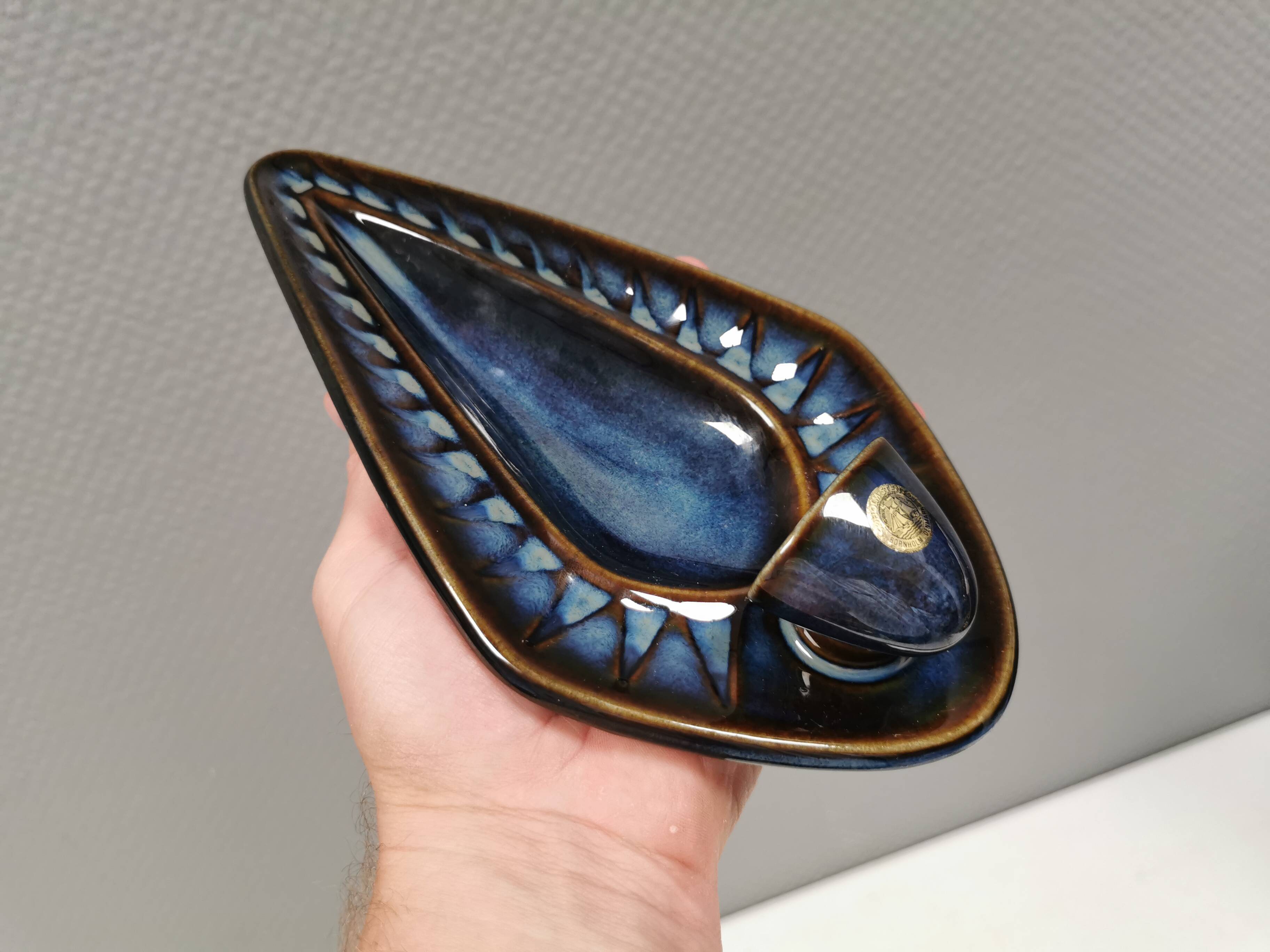 Søholm wall candlestick made of ceramic and in blue colors/shades 1960s