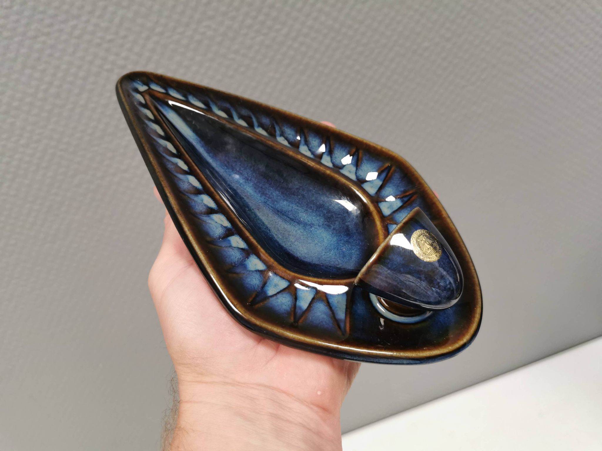 Søholm wall candlestick made of ceramic and in blue colors/shades 1960s