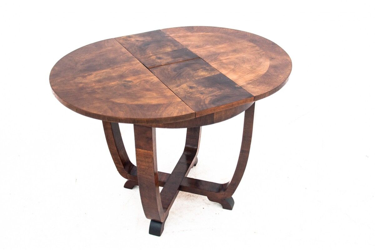 Art deco extendable table, poland, 1930s