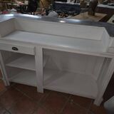 Bar / coffee counter in white patinated fir and zinc top