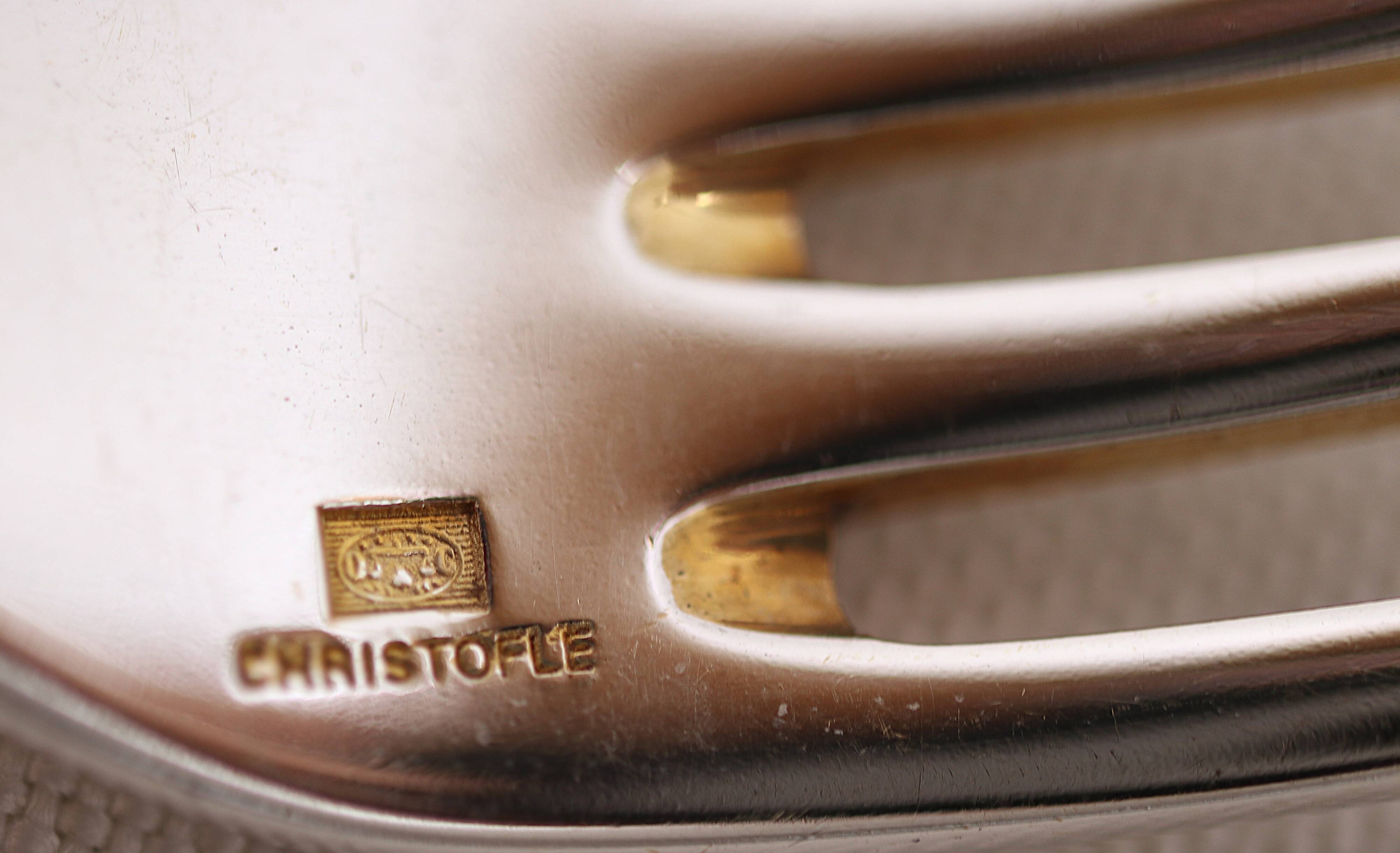 Christofle Marly, 8 table forks 20.5 cm silver-plated, recent pieces.