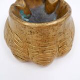 1970s gilt bronze elephant foot ashtray