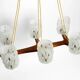 Beautiful 6-armed Scandinavian 1960s ceiling lamp made of teak and with gla