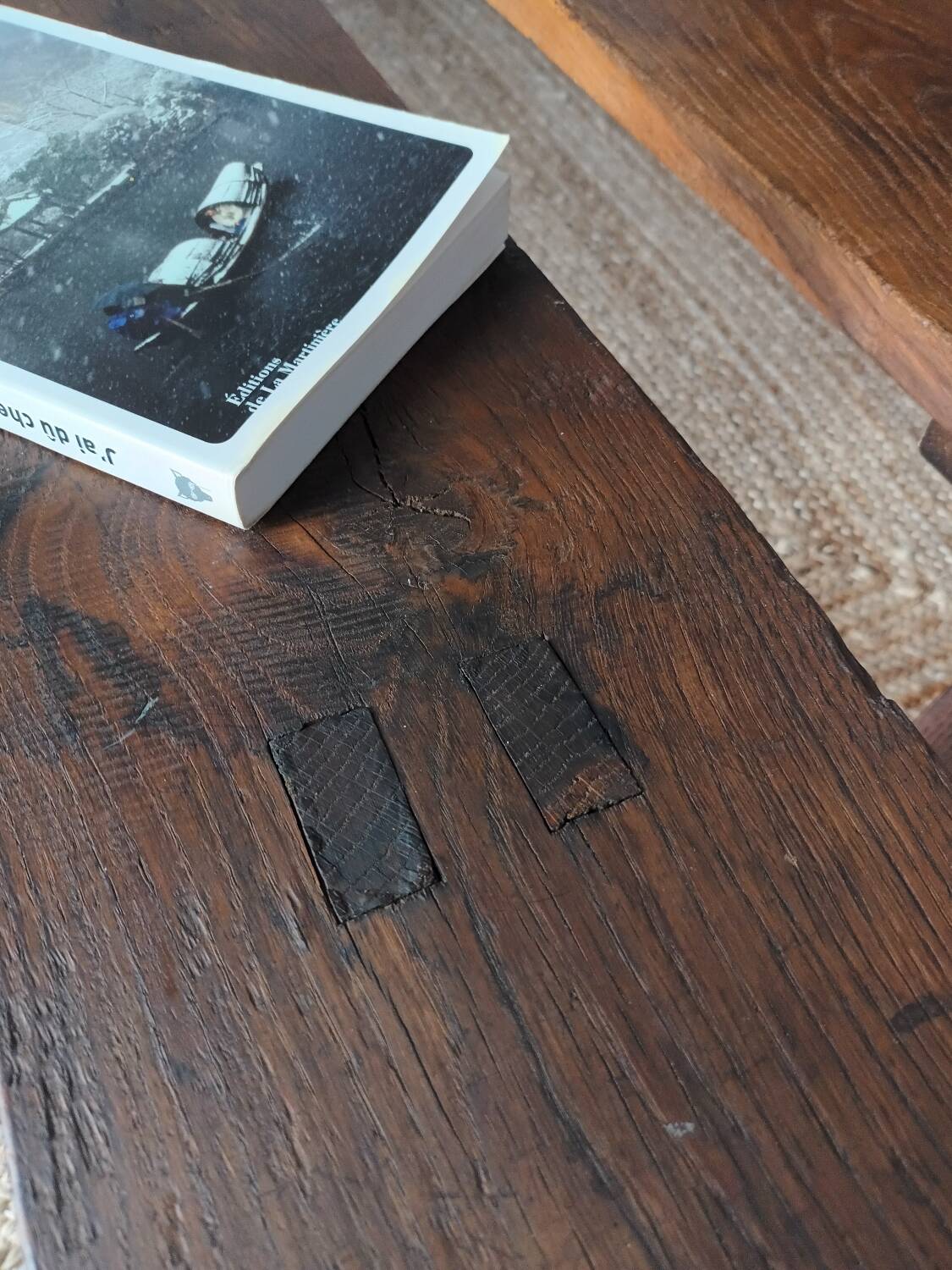 Pair of old oak country benches