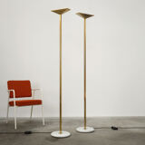Pair of brass lampposts by Pierre Disderot edited by Glass Lumière 1982