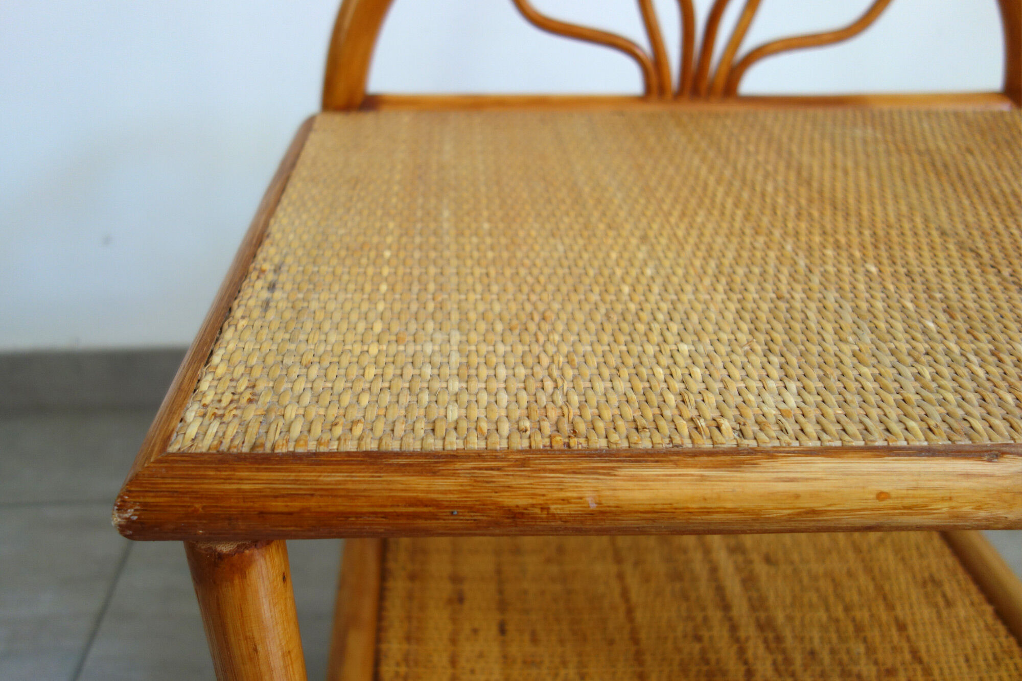 Vintage rattan bedside