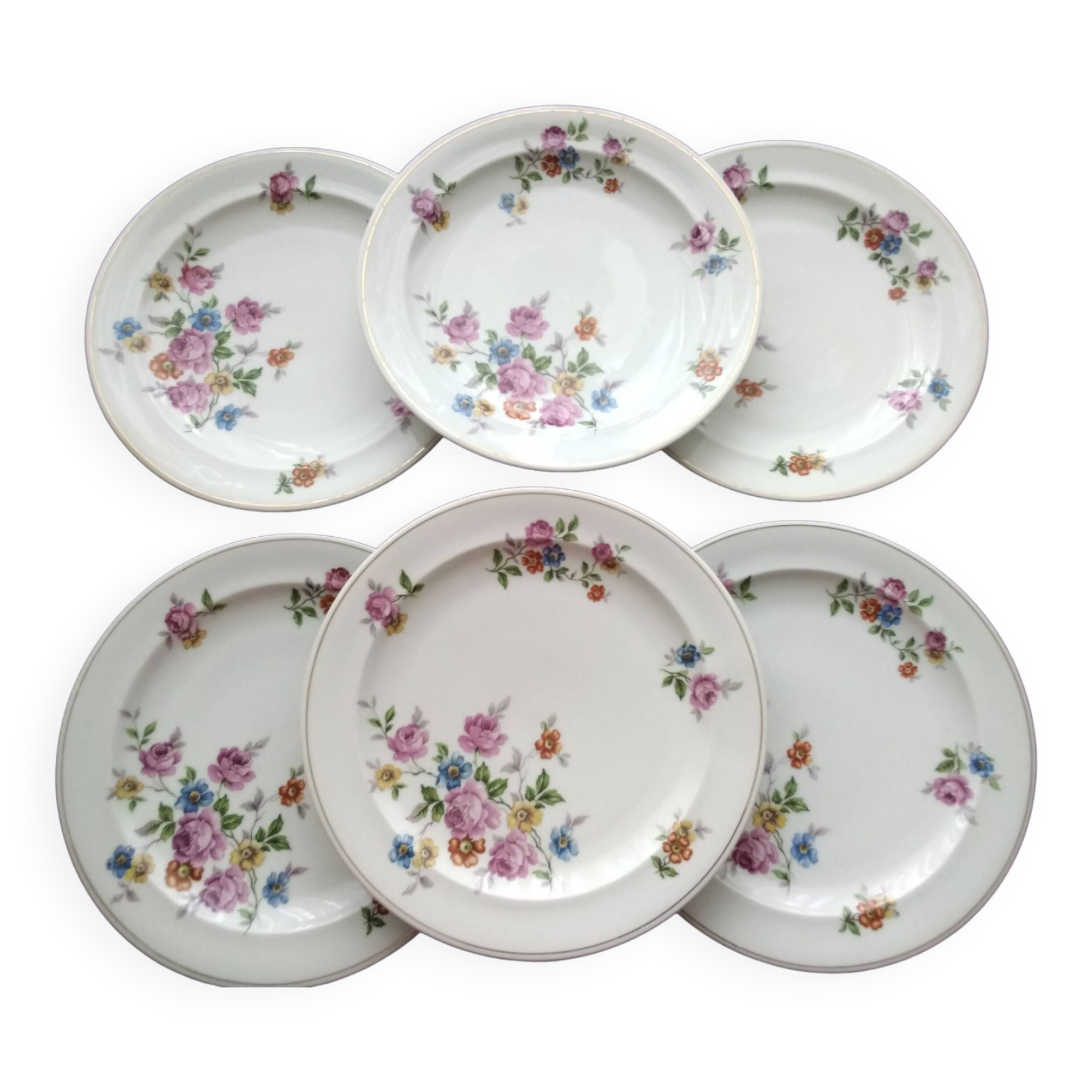 6 Limoges porcelain dinner plates Raynaud & Cie