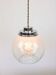 Mid-century italian chrome and murano glass pendant lamp