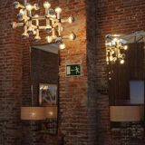 Mid Century Robert Haussmann Atomic Suspension Lamp, Sculptural Lamp 1969