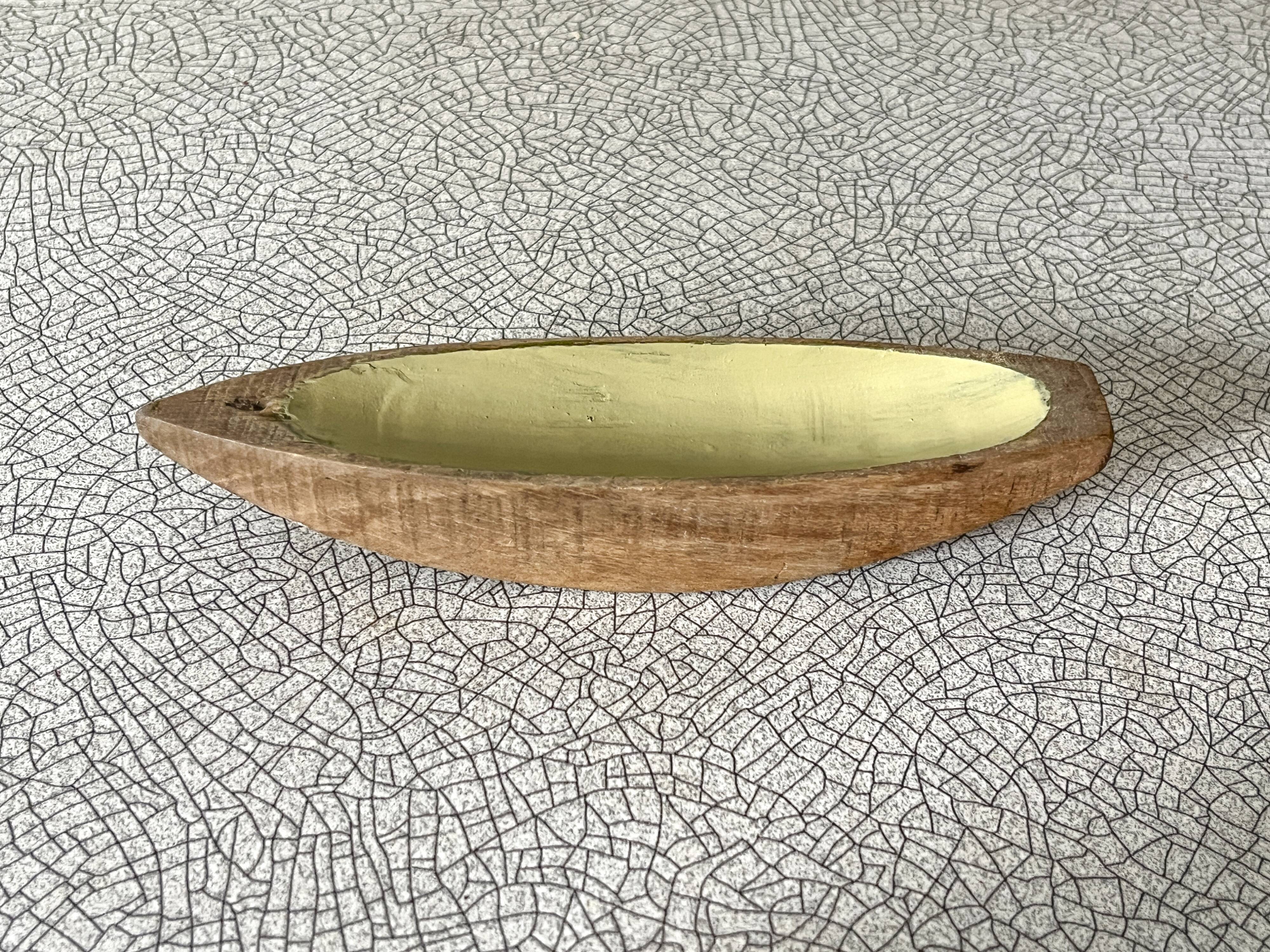 Wooden pond toy, small flat boat, old toy