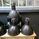 Industrial vintage factory pendant lamp, enamelled metal, 60s