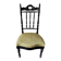 Black turned wood and green wool chair