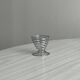 Set of 4 designer egg cups in shiny silver metal