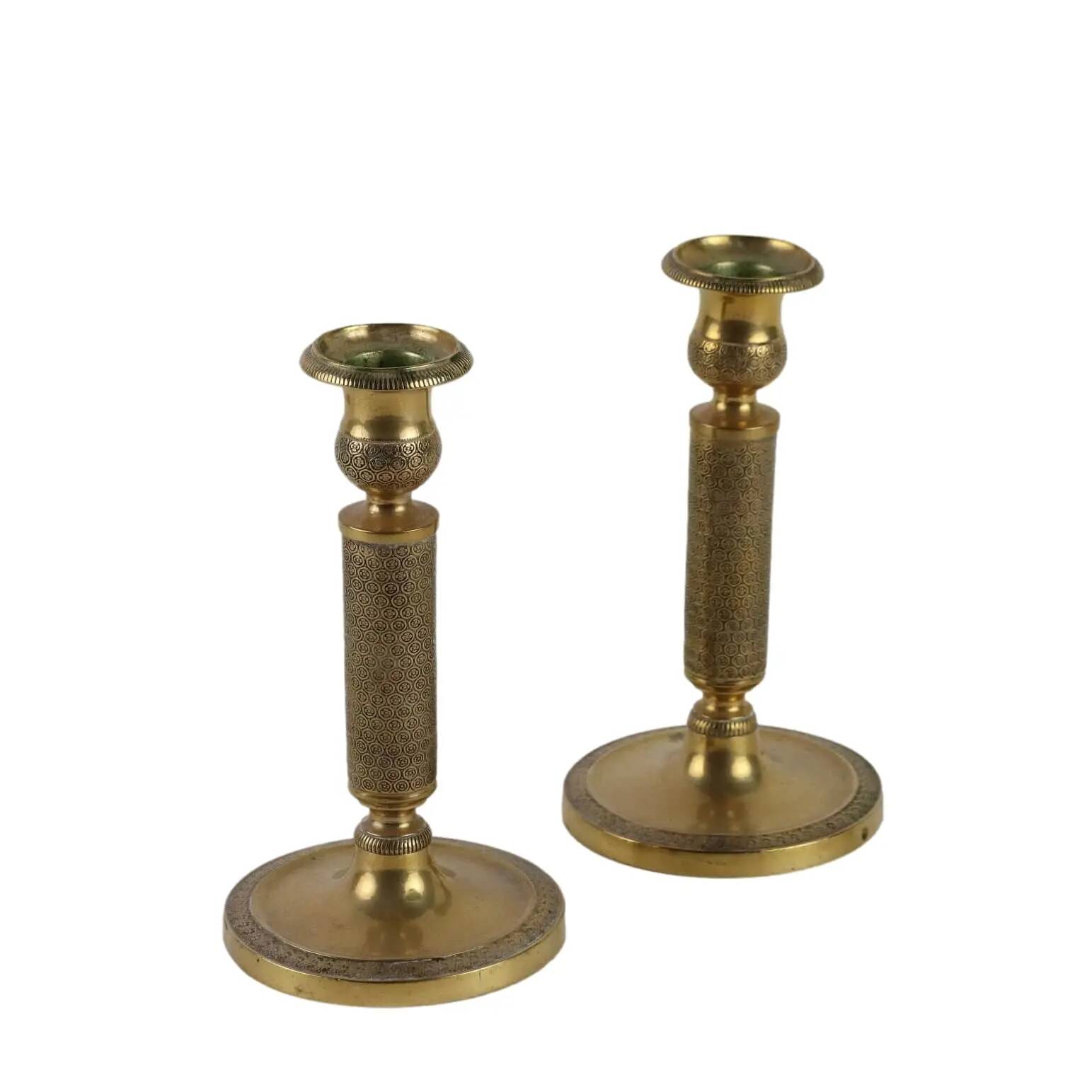 Bougeoirs anciens en bronze, Europe XIXème