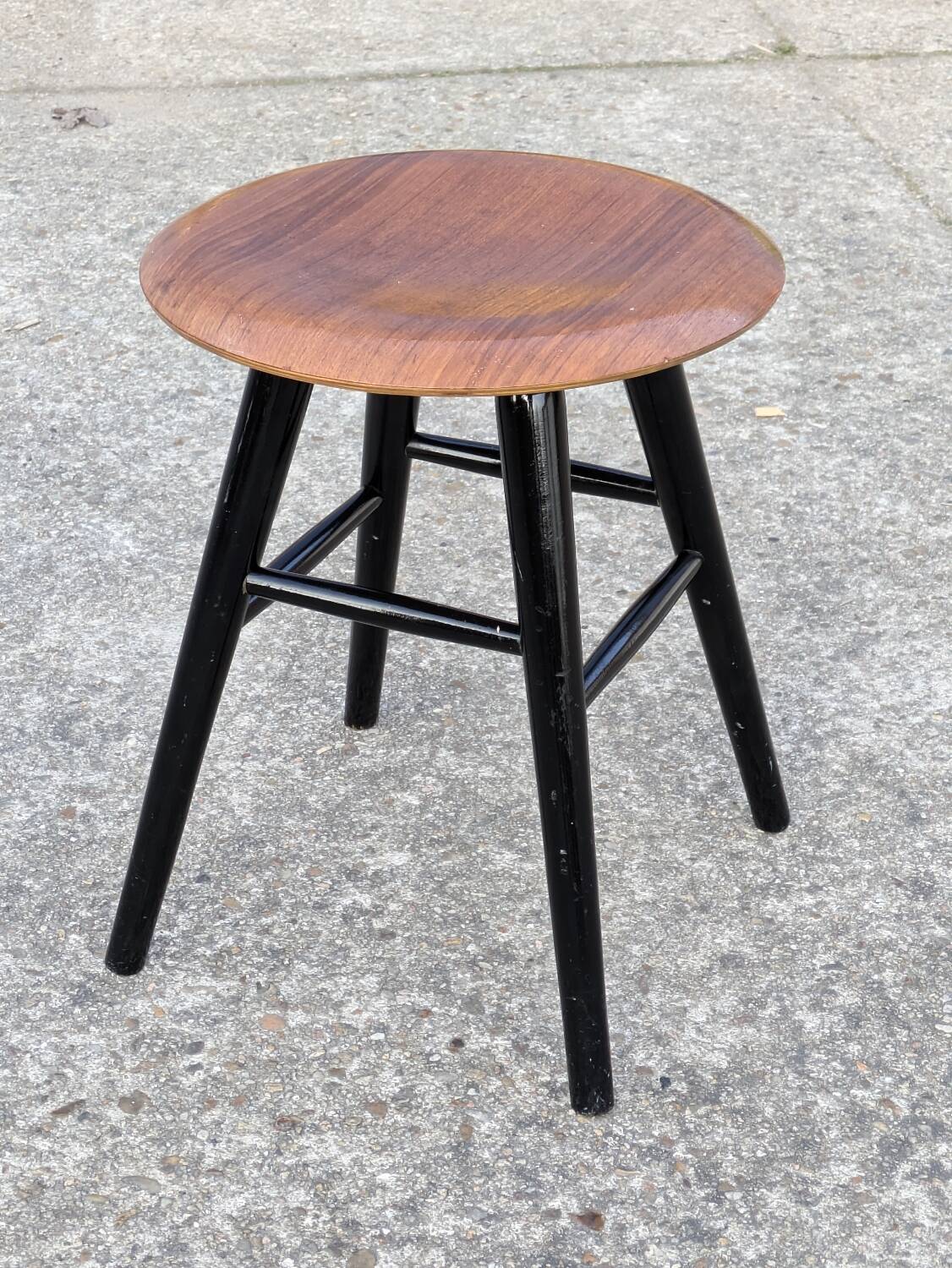 Scandinavian vintage minimalist stool Ilmari Tapiovaara, for Nesto 1960