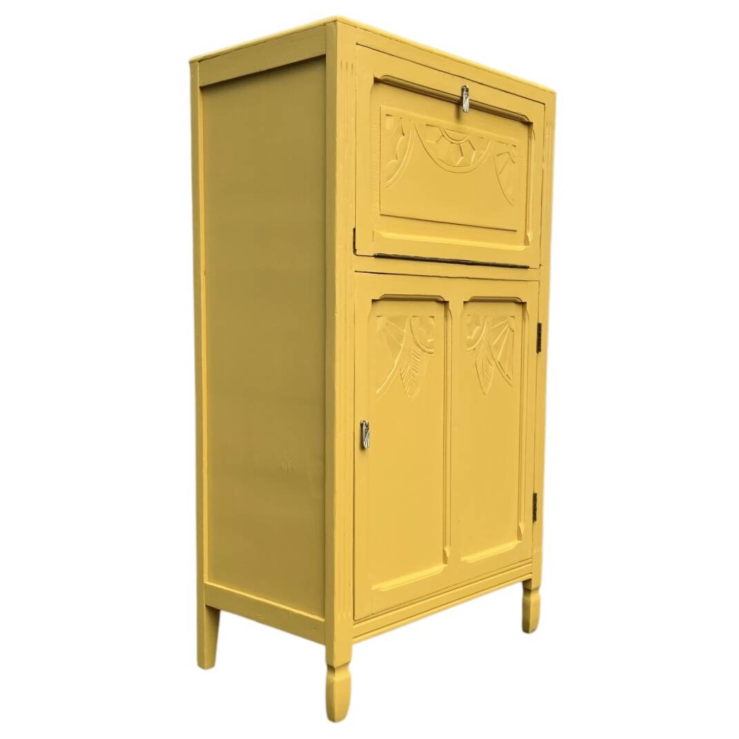 Parisian art deco buffet in yellow ochre