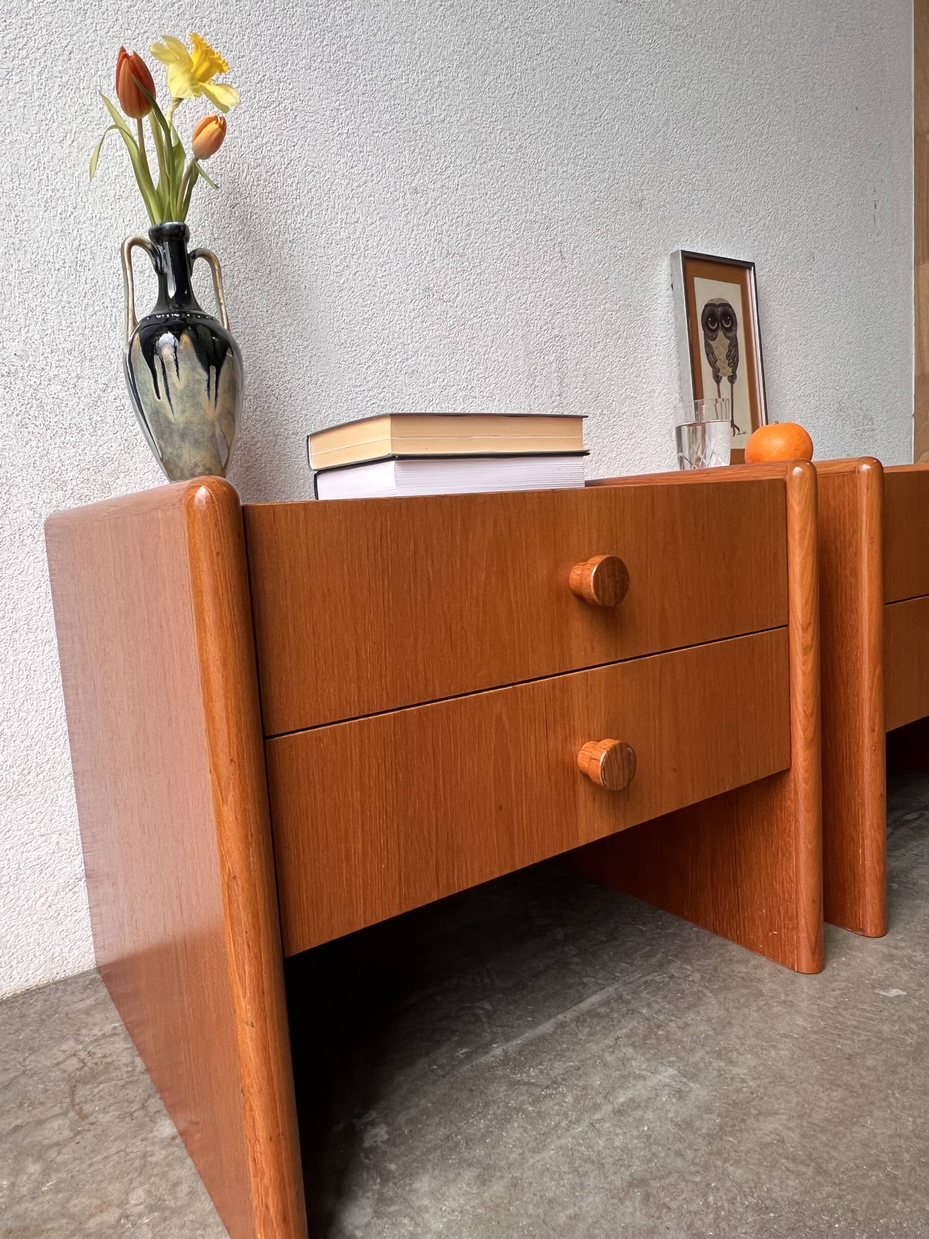 Mid-century teak bedside tables