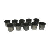 Set of 10 tin cups