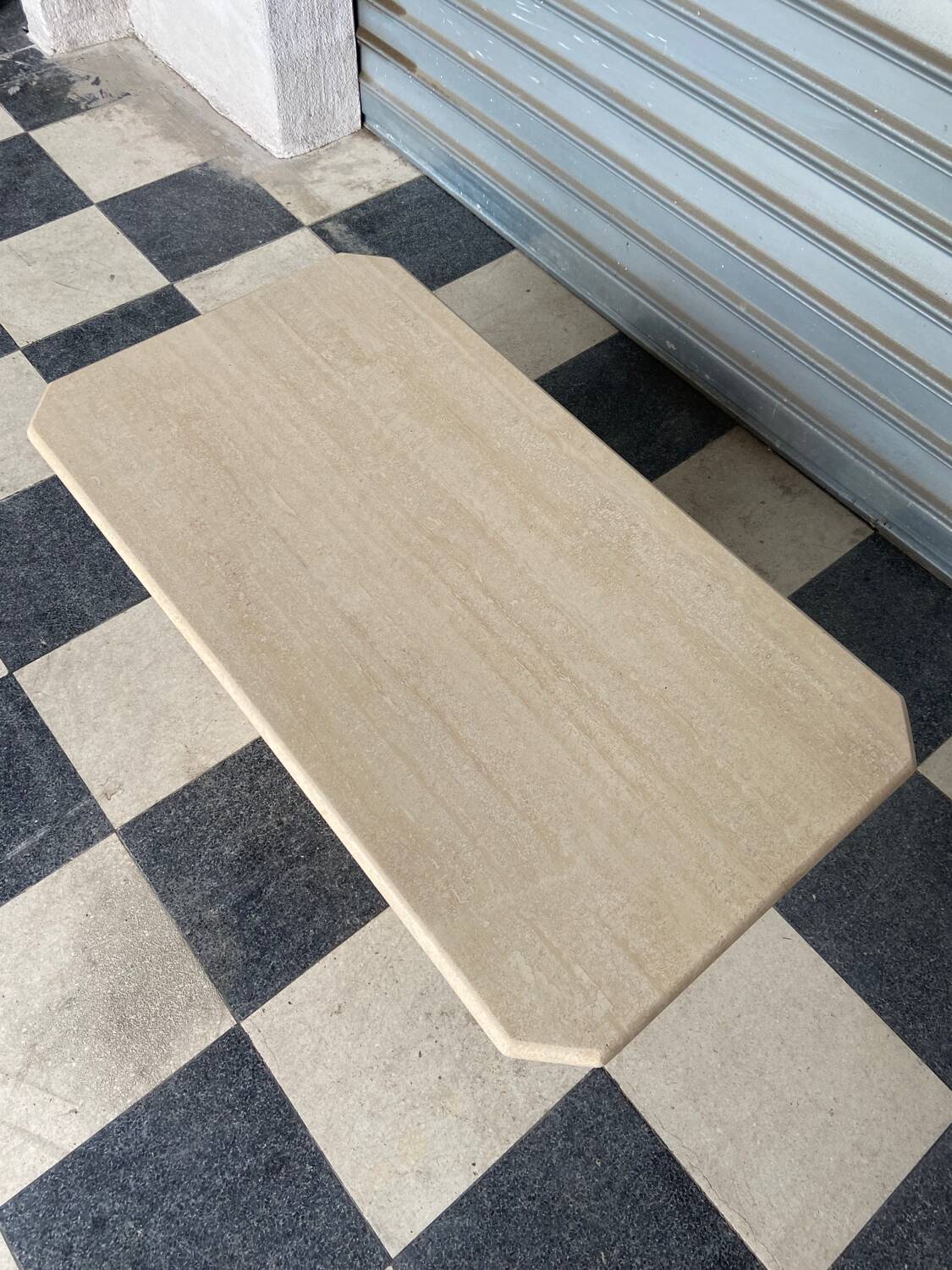 Travertine coffee table