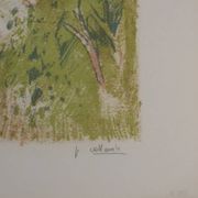 Paul Collomb : Pont de Paris, lithographie originale signée