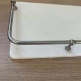 White glass and chrome wall shelf 60cm