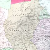 Carte ancienne Afrique Nord-Est Egypte Libye Soudan 1950