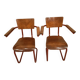 Paire de chaises d'école en tubes forme S