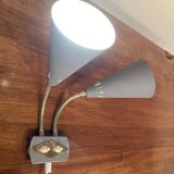 Double metal wall lamp, Scandinavian design 1950.