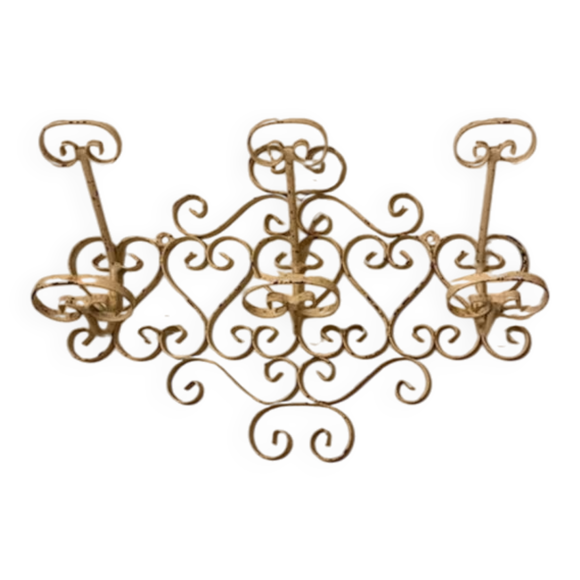 Vintage wrought iron coat rack