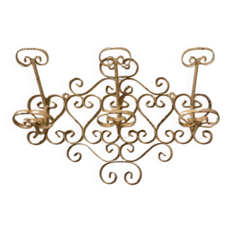 Vintage wrought iron coat rack