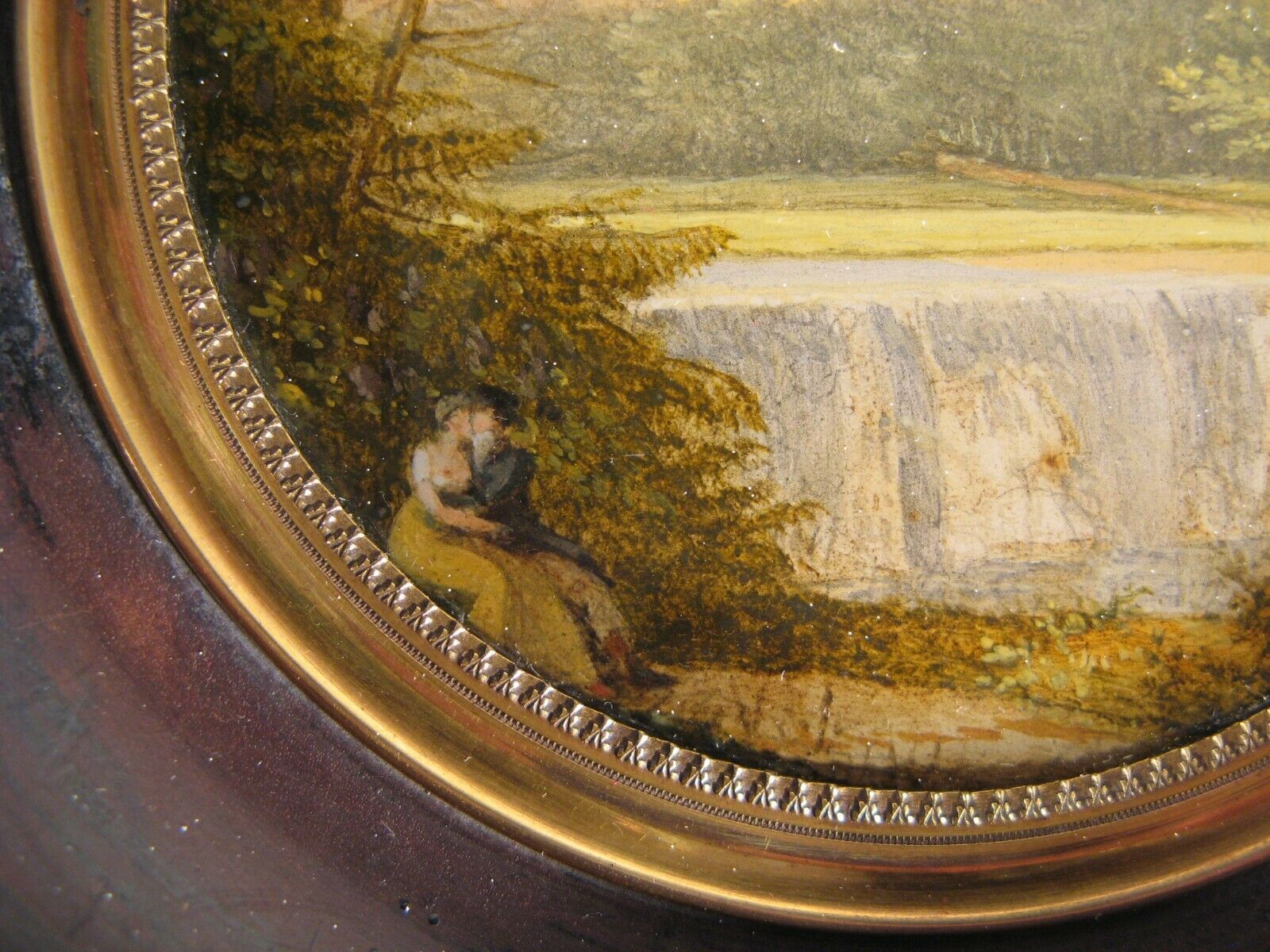 Ancient miniature painted scene