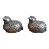 Silver-plated Quail Partridge salt and pepper shakers